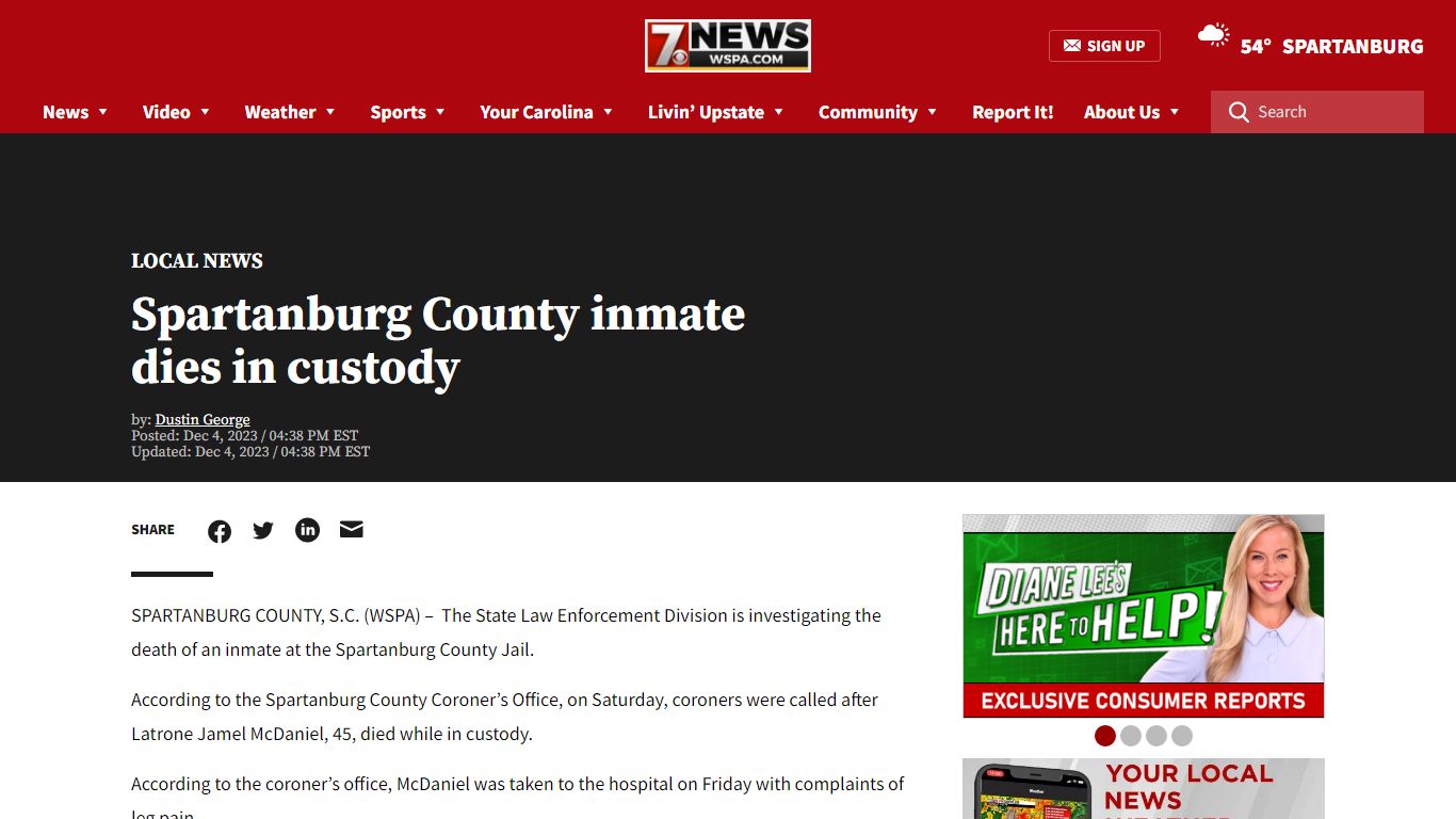 Man dies in Spartanburg County jail - WSPA 7News